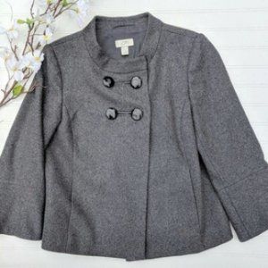LOFT Retro-Look Gray Wool Blend Jacket